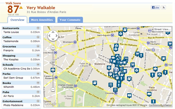 Walk Score - 31 Rue Boissy d'Anglas - 75008 PARIS